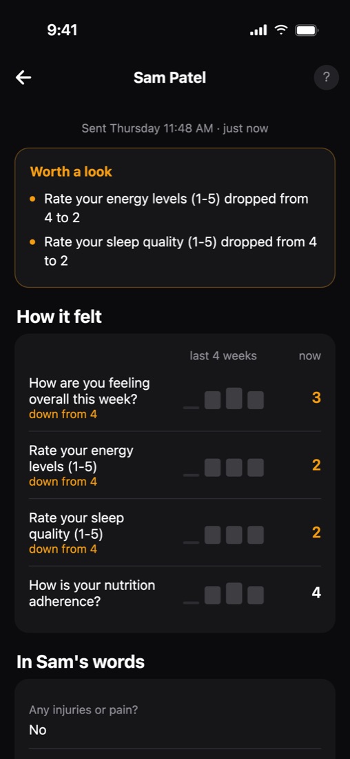 Check-in forms in the Load It app