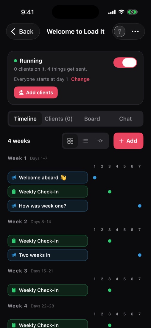 Tracks in the Load It app